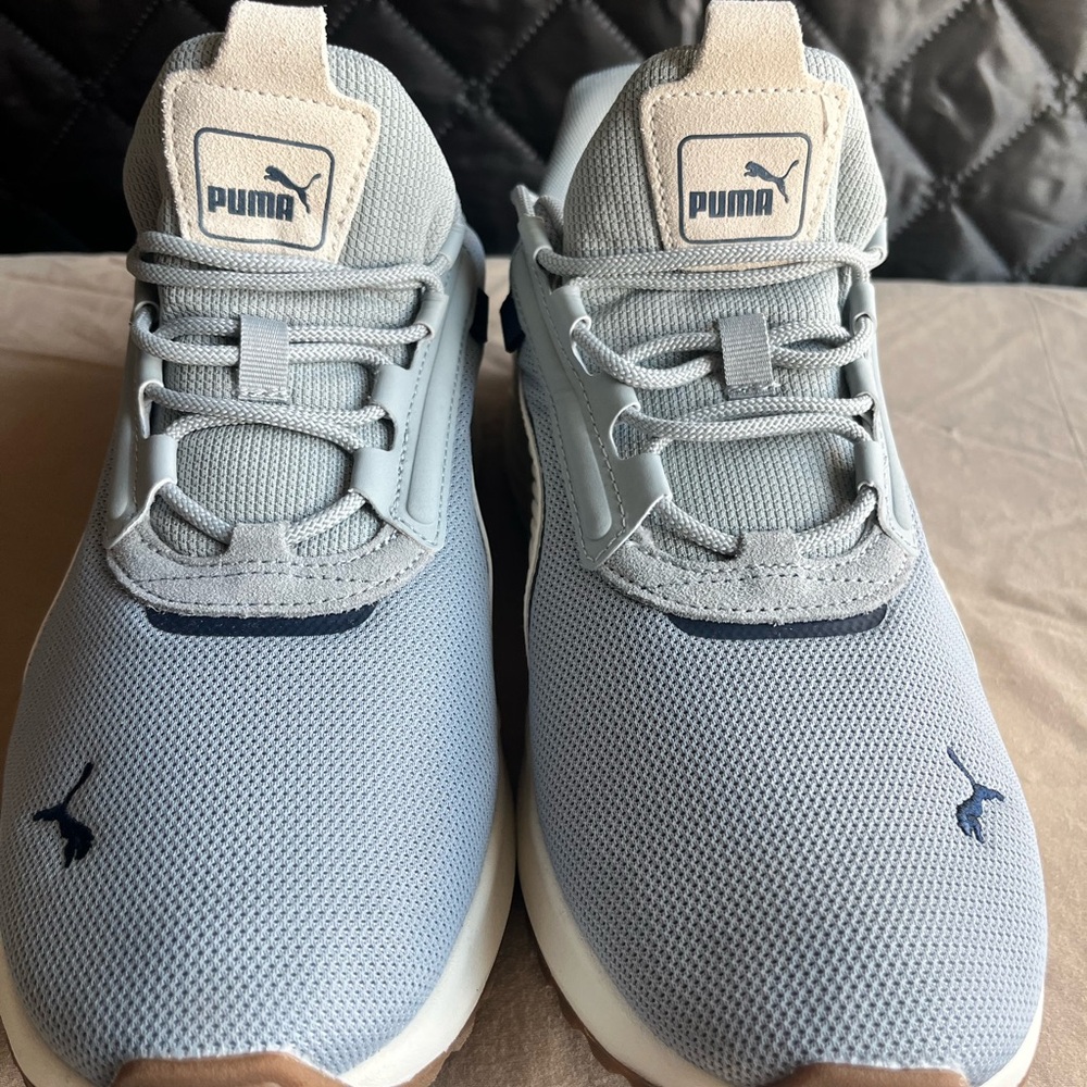 Puma Men’s Sneakers Size 11.5 Light Blue/Gray Athletic Casual Shoes-Comfort Fit